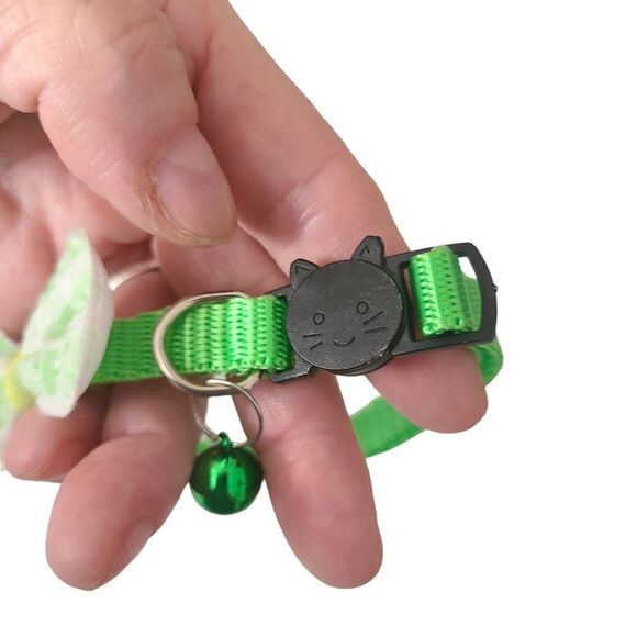 Breakaway Collar With Green Gingham Bow OSFA NWOT - Picture 5 of 6